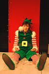 Kraig Swartz as Crumpet n THE SANTALAND DIARIES at New Rep. Photo: Christopher McKenzie.