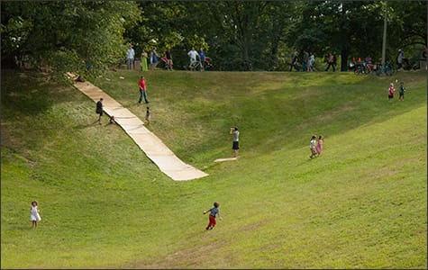 cardboard slide at JP Music Festival